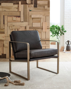 Dark Brown/Gold Finish Accent Chair, view 7 - 7