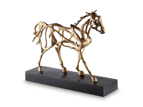 Grainville Antique Gold Tone Horse Sculpture