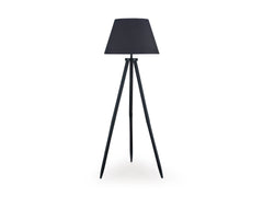 Black floor lamp, full product view - 1