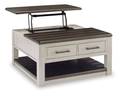 Gray/Brown square split lift top coffee table, product view 2 - 2