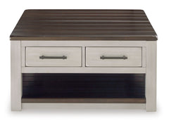 Gray/Brown square split lift top coffee table, product view 3 - 3