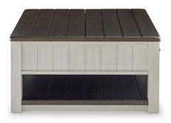 Gray/Brown square split lift top coffee table, product view 4 - 4