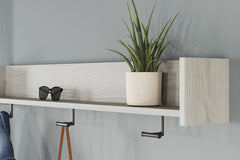Light Natural Wall Mounted Coat Rack w/Shelf, view 3 - 3
