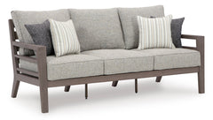 Gray/Brown Sofa with Cushion, full product view - 1