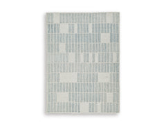 Ivory/Blue 60.38" x 82.88", complete rug product view - 5