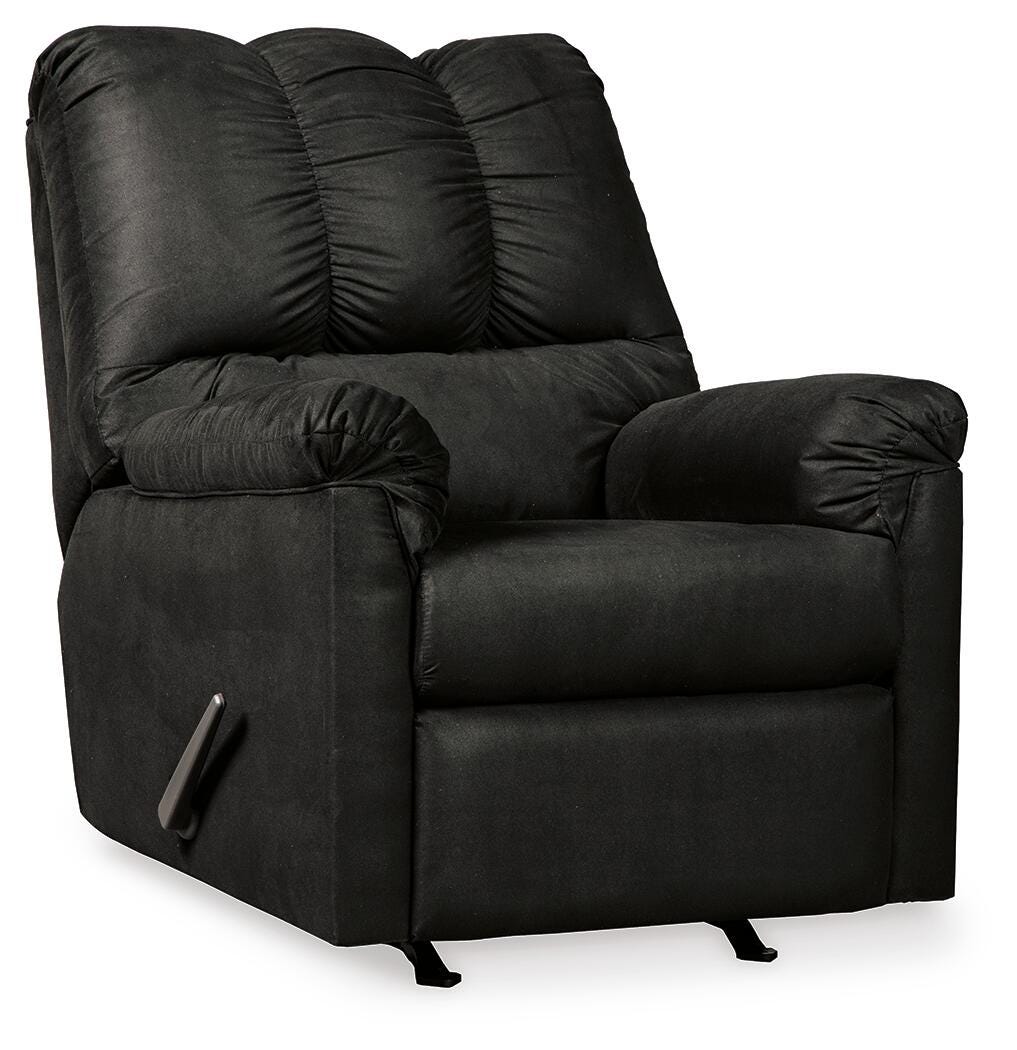 Black, full recliner in closed position
