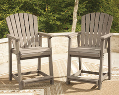 Medium Brown / Outdoor Bar Stool Set, both chairs in outdoor setting; other furniture excluded - 2
