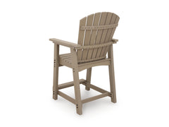 Medium Brown / Outdoor Bar Stool Set, one chair rear view; two included - 3
