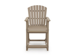 Medium Brown / Outdoor Bar Stool Set, one chair front view; two included - 4