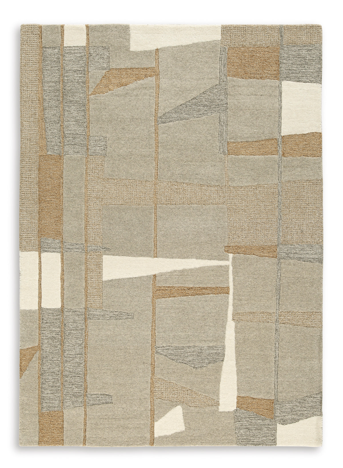 Taupe/Gray/Caramel 92.5" x 118.5", complete rug design; representative size