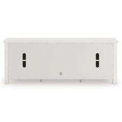 Antique White TV stand with drawer and adjustable shelves, product view 5 - 5