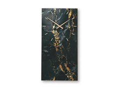 Black/Gold Finish Teague wall clock, full product view - 1