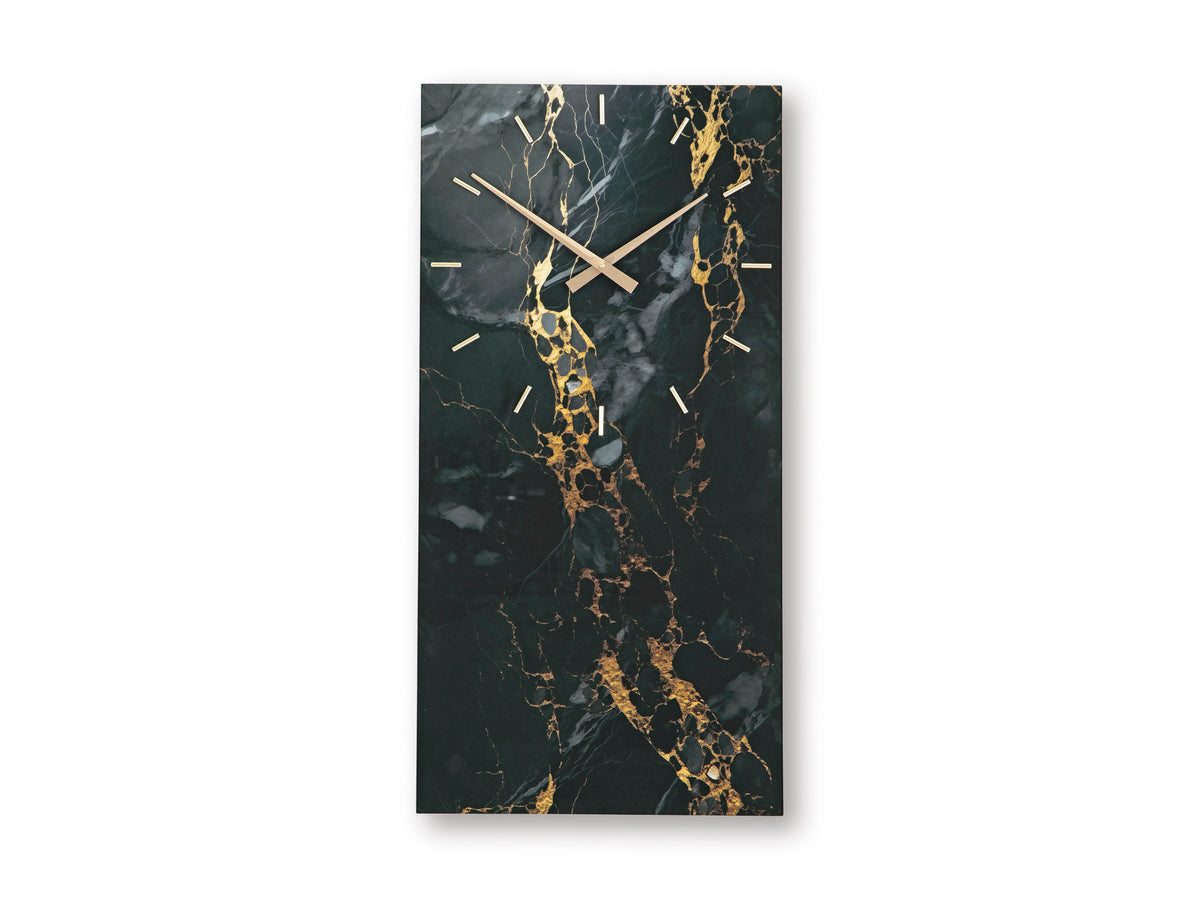 Black/Gold Finish Teague wall clock, full product view