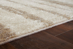 Beige/Brown/Gray 90" x 114", pile and edge detail - 3