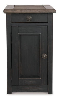 Grayish Brown/Black Two Tone Cabinet Charging End Table, product view 3 - 3