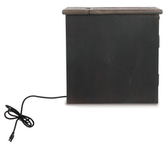 Grayish Brown/Black Two Tone Cabinet Charging End Table, product view 4 - 4