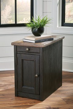 Grayish Brown/Black Two Tone Cabinet Charging End Table, product view 5 - 5