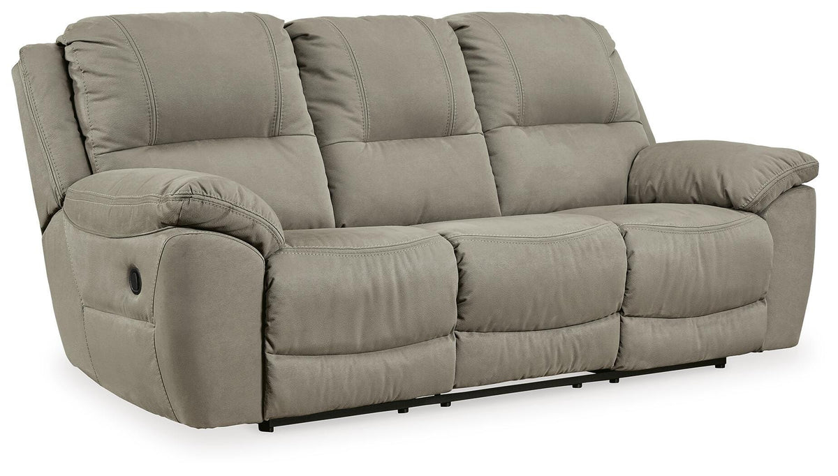 Putty, complete manual reclining sofa, angled view