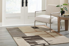 Beige/Brown 61" x 83", room view; furniture excluded - 10
