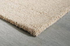 Beige/Brown 61" x 83", pile and edge detail - 11