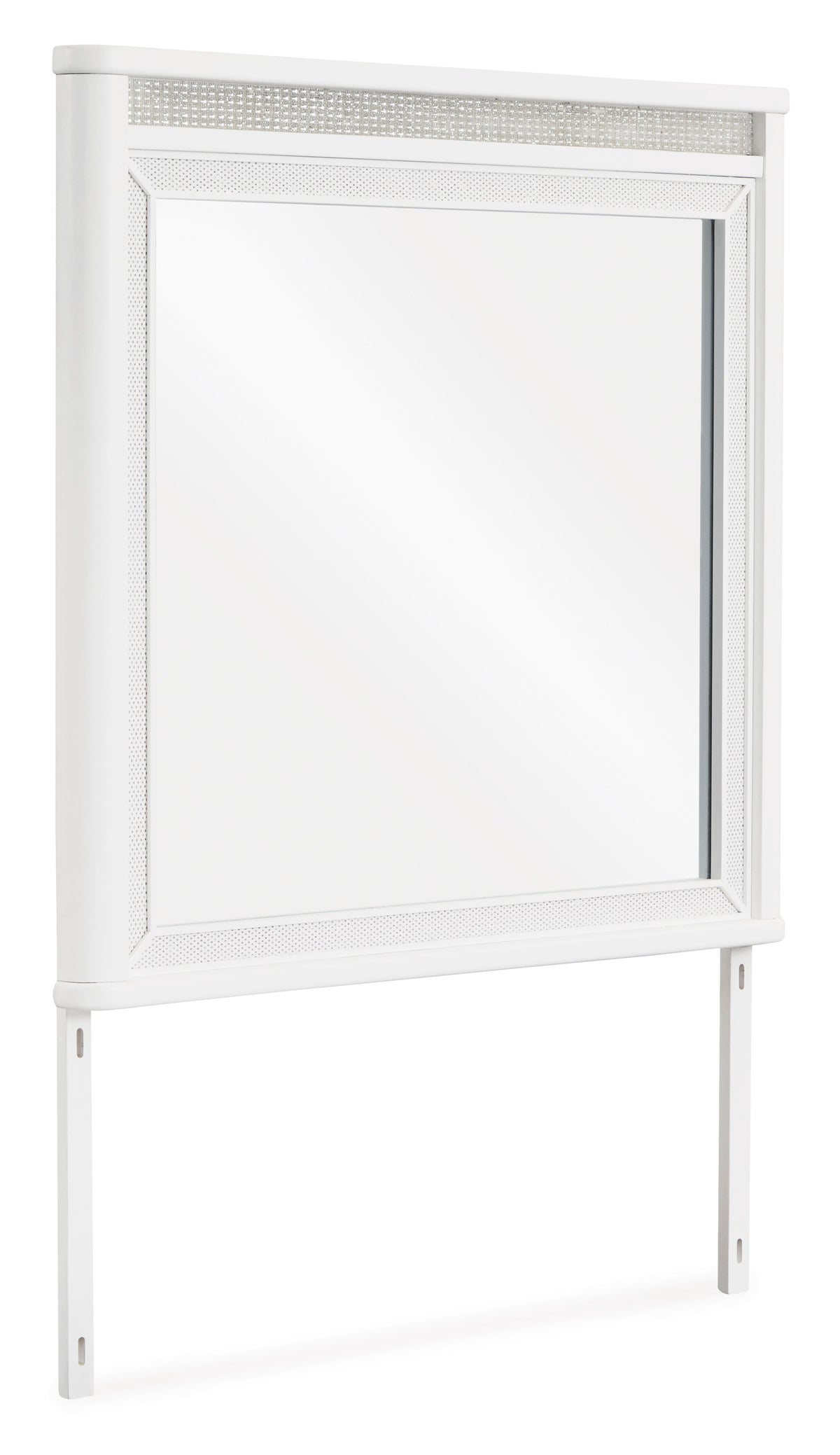 White, complete bedroom mirror