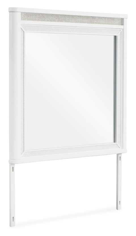 White Bedroom Mirror with Decorative Border