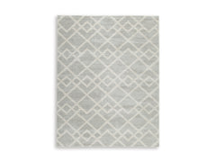 Gray/Ivory 94" x 120.25", complete rug product view - 1