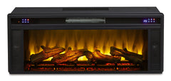 Black, complete illuminated fireplace insert front product view - 1