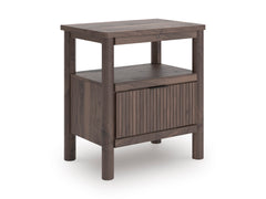 Brown, complete nightstand, angled view - 1