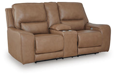 Caramel, complete loveseat closed angle view - 5