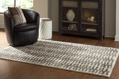 White Taupe Black 60" x 84", room view; furniture excluded - 10