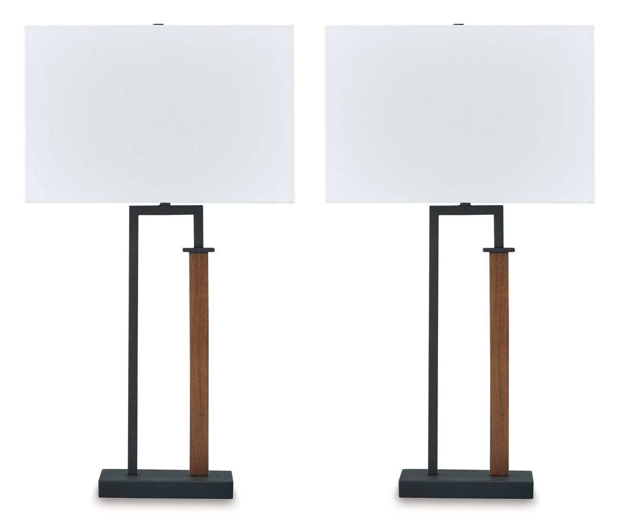 Black/Brown Voslen set of two table lamps, full product view