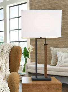 Black/Brown Voslen set of two table lamps, product view 6 - 6