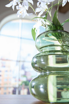 Green 9.25-inch height vase, product view 3 - 3