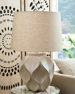 Distressed Cream table lamp, product view 2 - 2