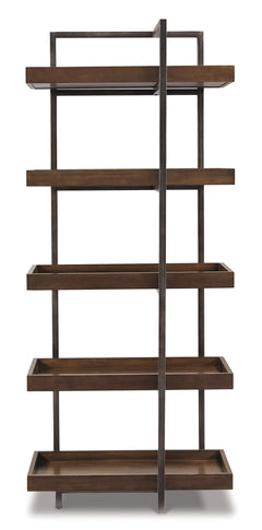 Brown/Gunmetal, complete pier shelving unit front view - 2