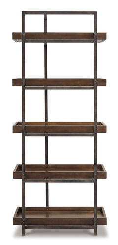 Brown/Gunmetal, complete pier shelving unit rear view - 3