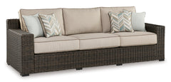 Brown Sofa with Cushion, full product view - 1