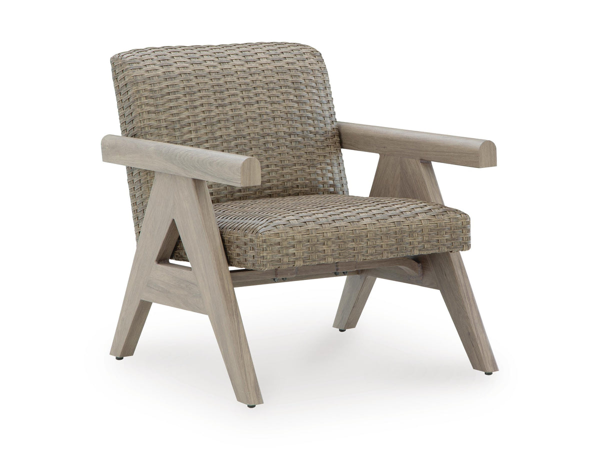 Beige / Outdoor Lounge Chair, complete product angled view