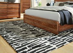 Black/Ivory 91.63" x 118.25", room view; furniture excluded - 6
