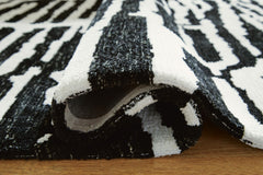 Black/Ivory 91.63" x 118.25", rolled rug backing detail - 8
