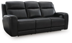 Onyx, complete power reclining sofa, closed angled view - 5