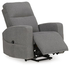 Gray, complete recliner with footrest extended - 1