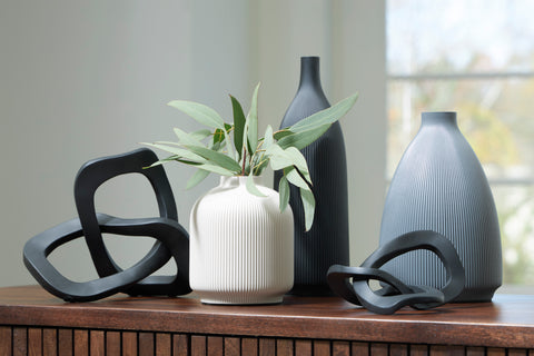 Leithick Neutral Vases and Black Sculptures, Set of 5