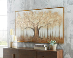 Brown/Gray/Gold Finish Dalewick wall art, product view 5 - 5