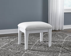 White, stool in room setting - 3