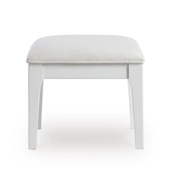 White, full front view of stool - 4