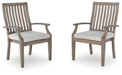 Brown/Beige, complete pair of dining armchairs - 1