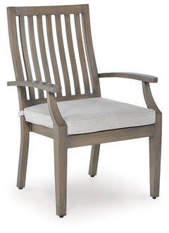 Brown/Beige, individual dining chair angled view - 2