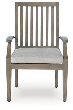 Brown/Beige, individual dining chair front view - 3